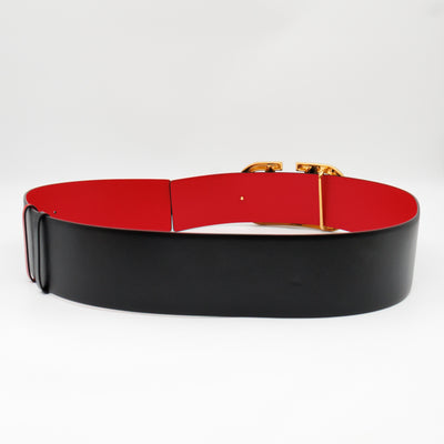 VLogo Signature Wide Reversible Belt Black & Red Leather 90 cm