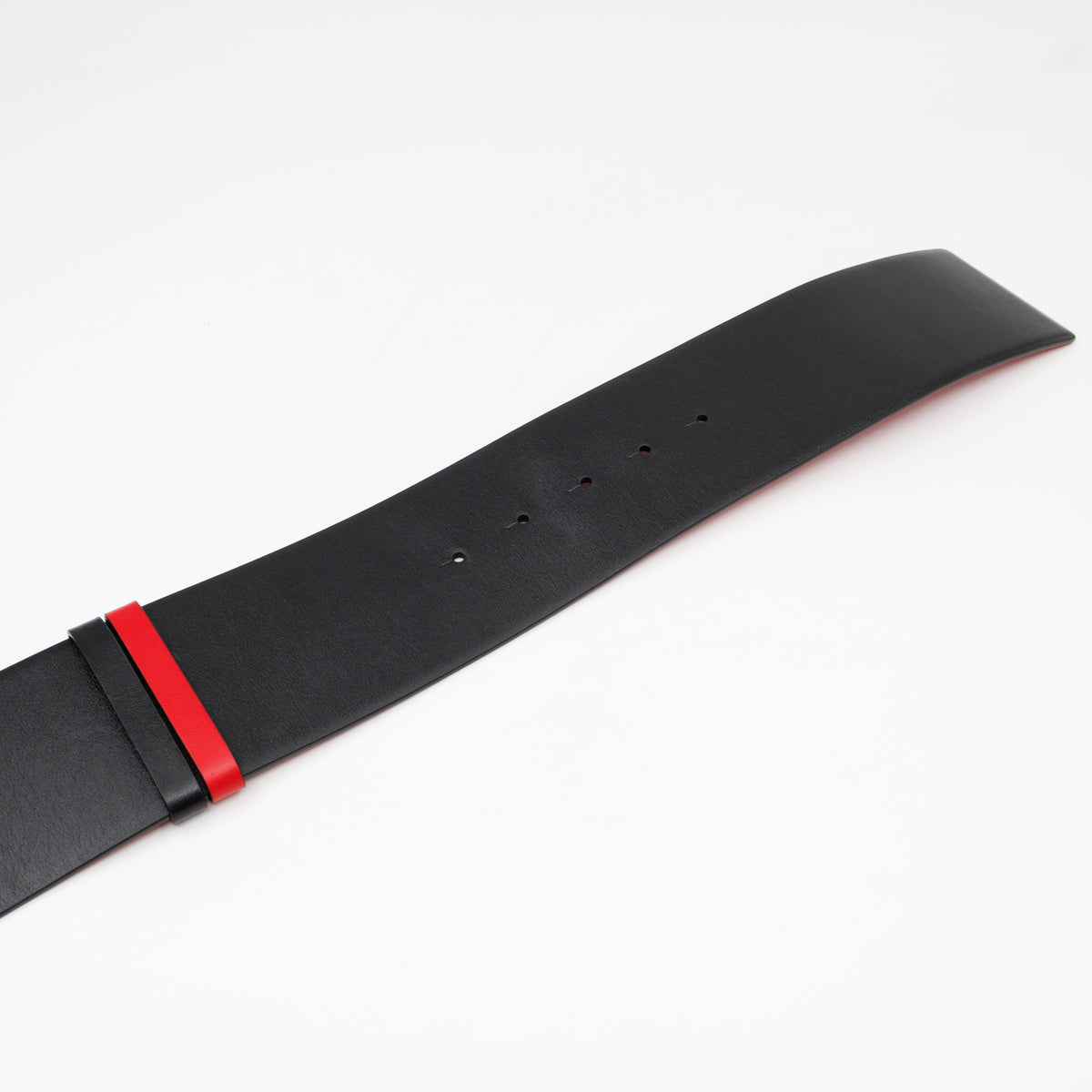 VLogo Signature Wide Reversible Belt Black & Red Leather 90 cm
