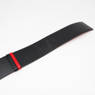 VLogo Signature Wide Reversible Belt Black & Red Leather 90 cm