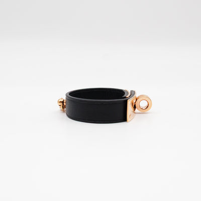Kelly Glove Clip Black Leather Rose Gold