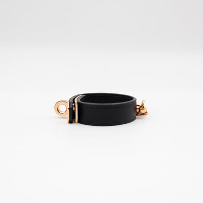 Kelly Glove Clip Black Leather Rose Gold
