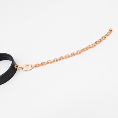 Kelly Glove Clip Black Leather Rose Gold