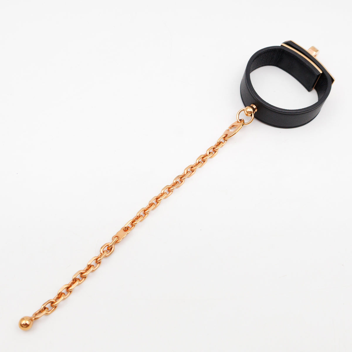 Kelly Glove Clip Black Leather Rose Gold
