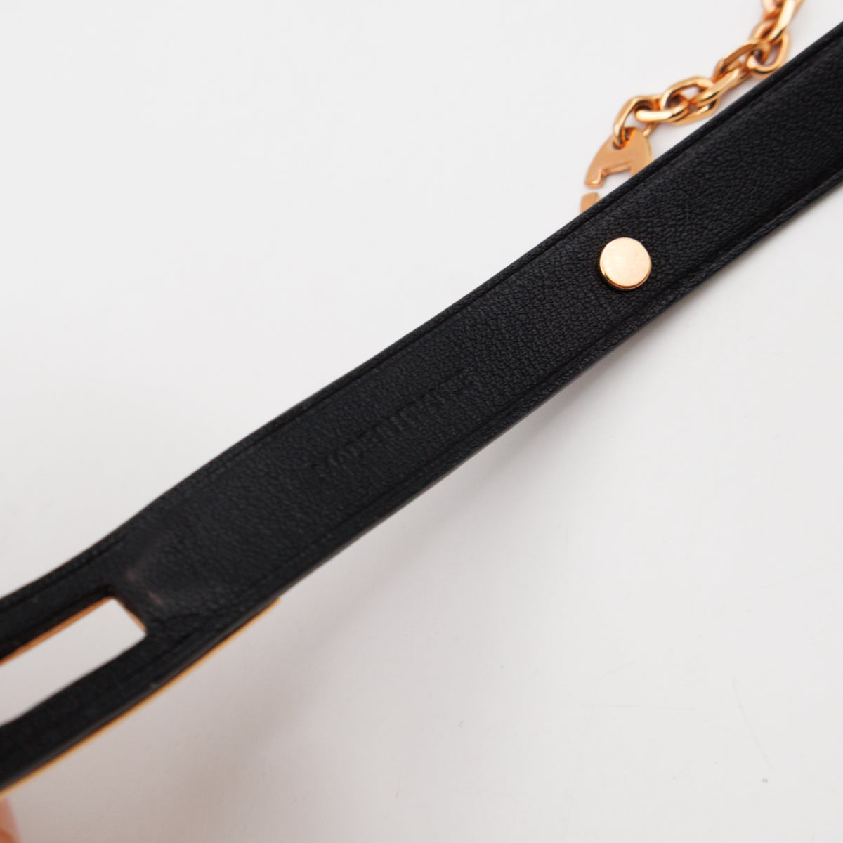 Kelly Glove Clip Black Leather Rose Gold