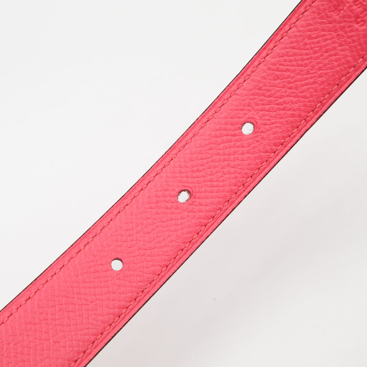 Mini Constance Buckle & Reversible Red and Rose Azalee Leather Belt 75 cm