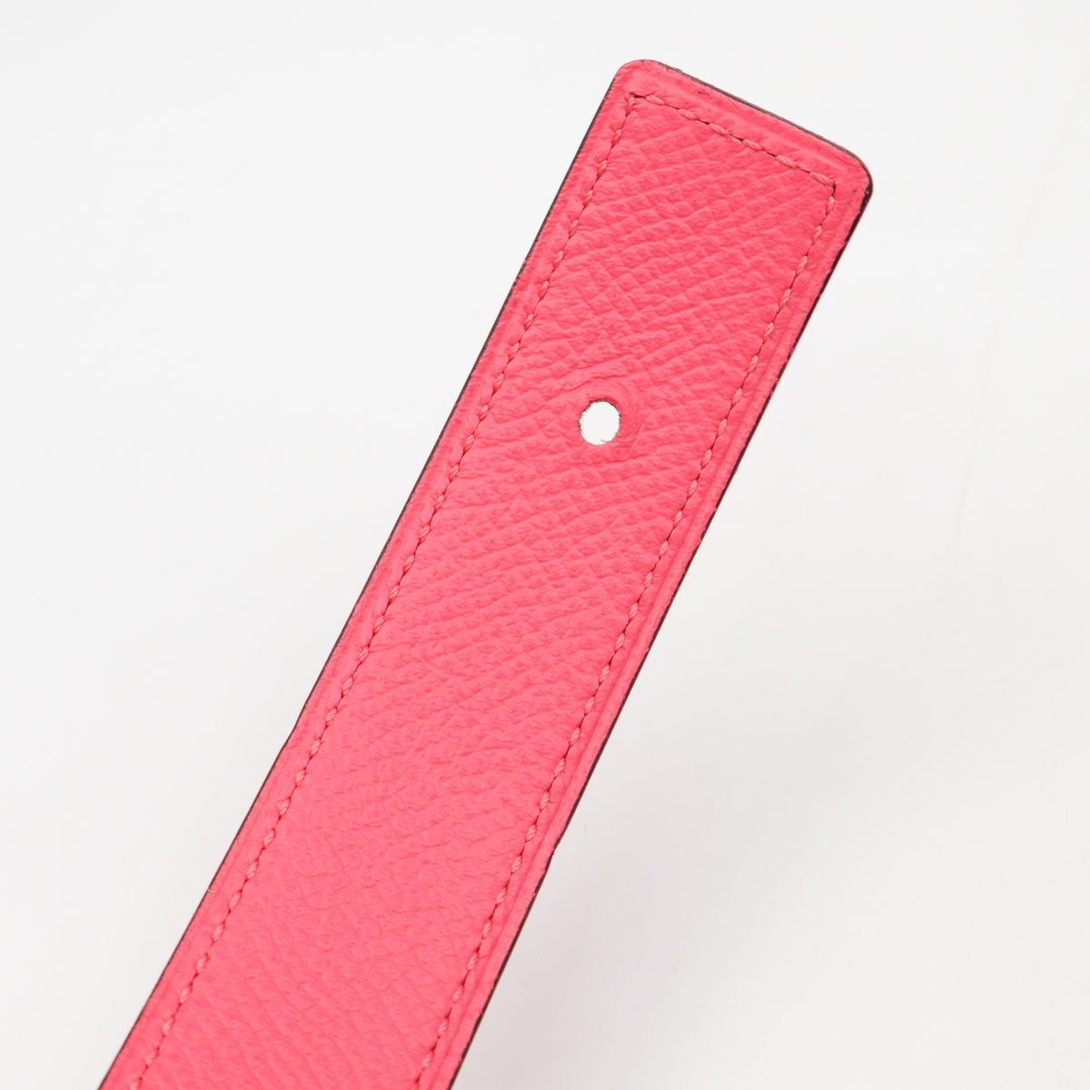 Mini Constance Buckle & Reversible Red and Rose Azalee Leather Belt 75 cm