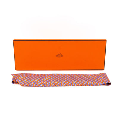 Silk Tie H Cube Orange