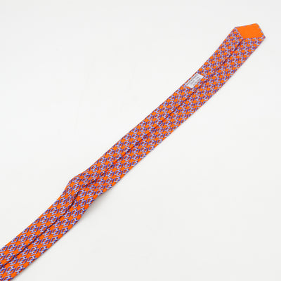 Silk Tie H Cube Orange