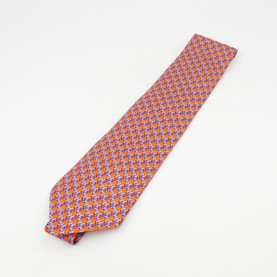 Silk Tie H Cube Orange