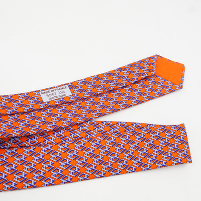 Silk Tie H Cube Orange