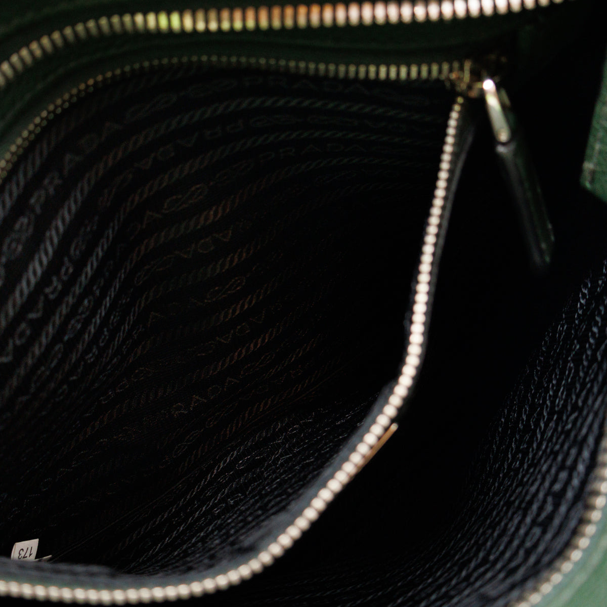 Flat Pocket Messenger Bag Dark Green Leather