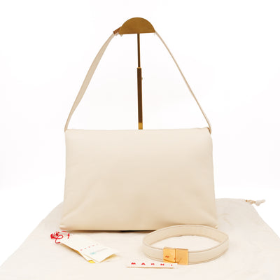 Prisma Large Shoulder Bag White Leather