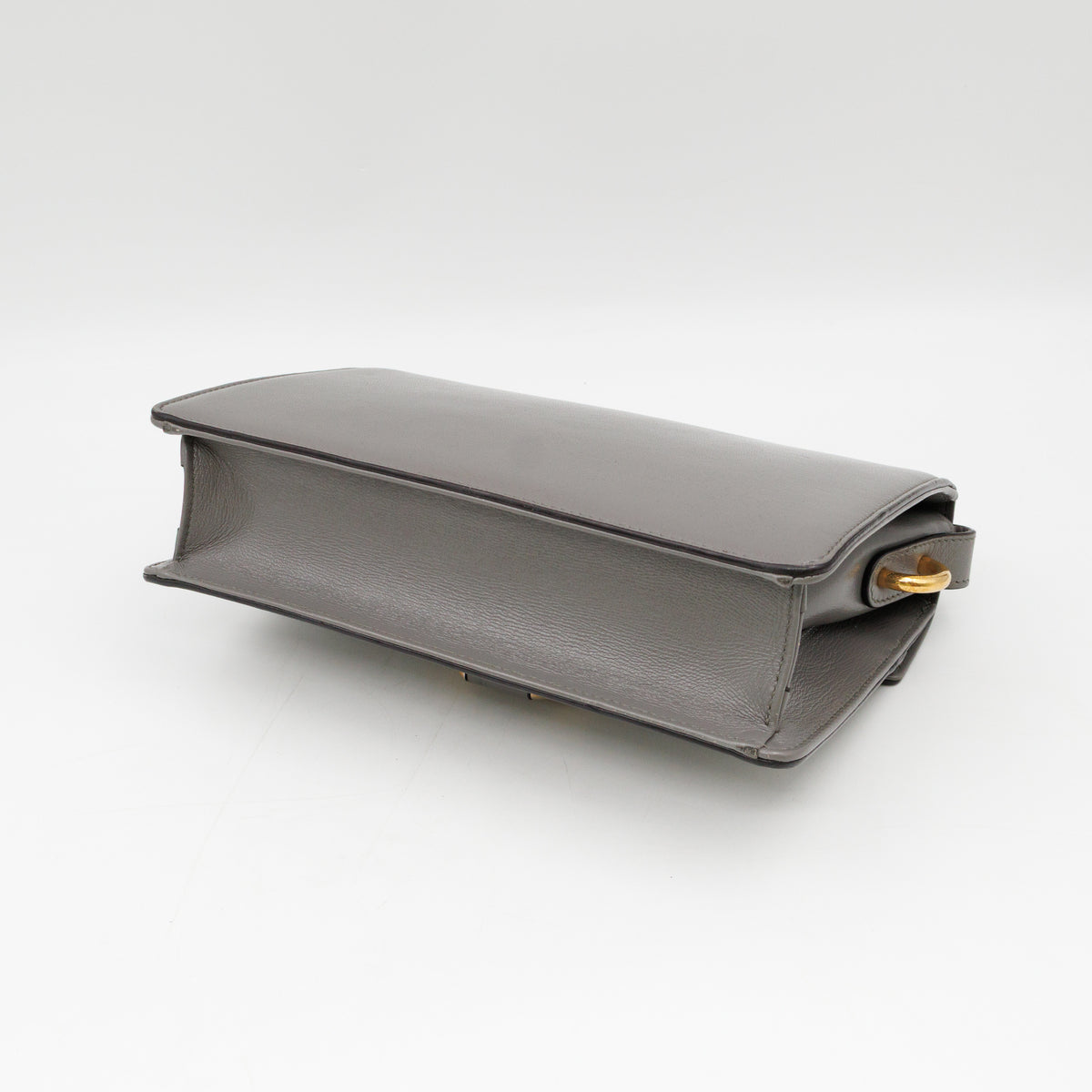 GG Ring Small Shoulder Bag Grey Leather