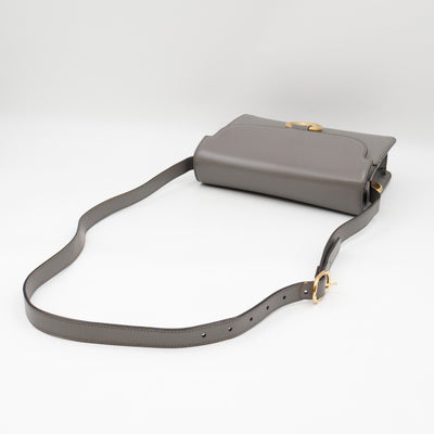 GG Ring Small Shoulder Bag Grey Leather