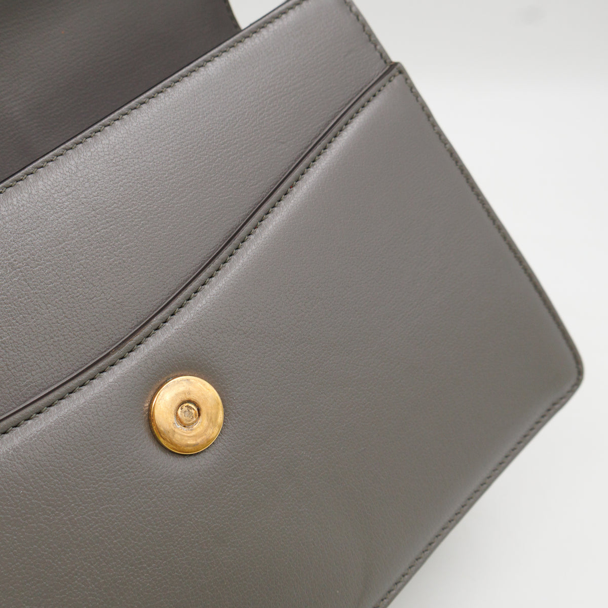 GG Ring Small Shoulder Bag Grey Leather