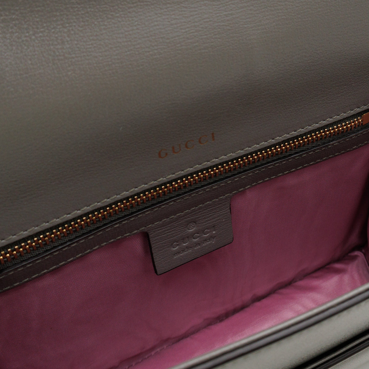 GG Ring Small Shoulder Bag Grey Leather