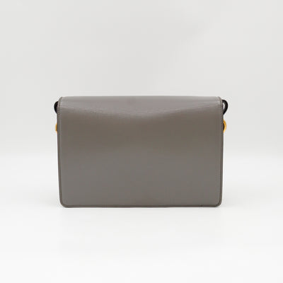 GG Ring Small Shoulder Bag Grey Leather