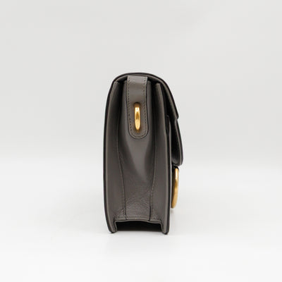 GG Ring Small Shoulder Bag Grey Leather