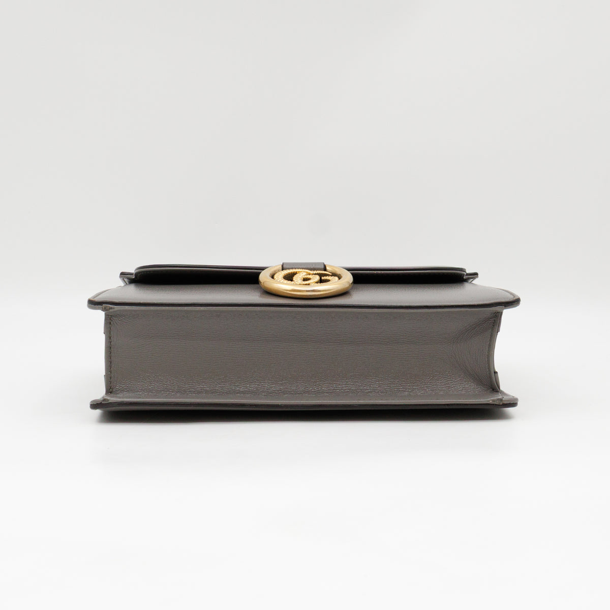 GG Ring Small Shoulder Bag Grey Leather