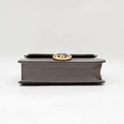 GG Ring Small Shoulder Bag Grey Leather