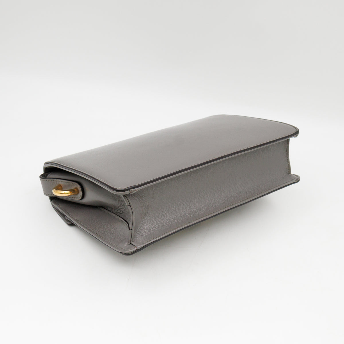 GG Ring Small Shoulder Bag Grey Leather