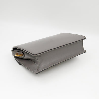 GG Ring Small Shoulder Bag Grey Leather
