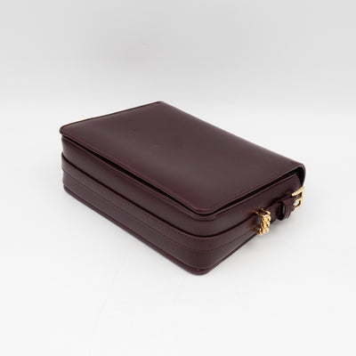 Grace Small Flap Bag Burgundy Leather
