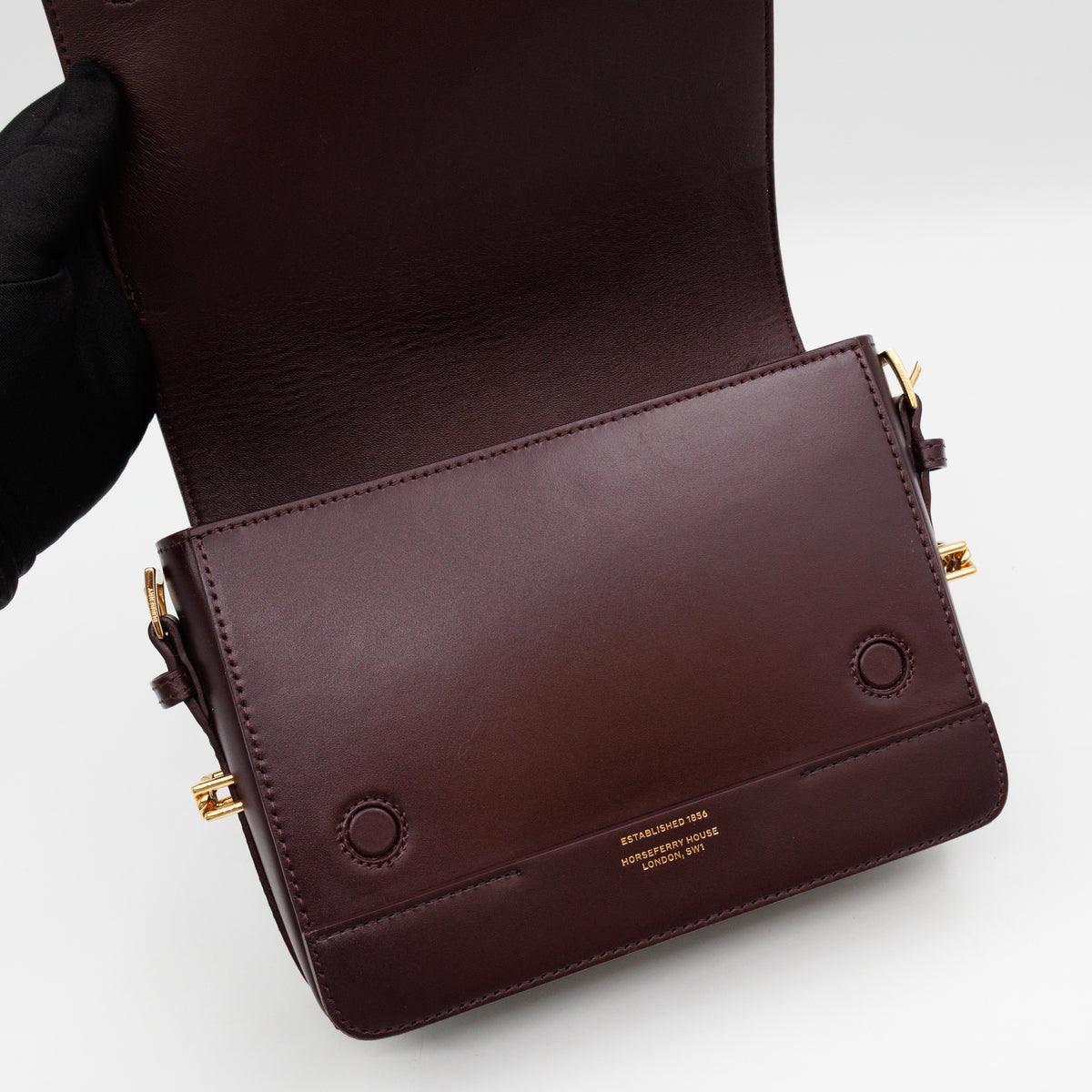 Grace Small Flap Bag Burgundy Leather