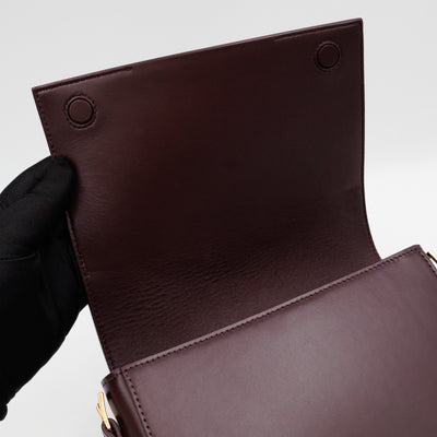 Grace Small Flap Bag Burgundy Leather