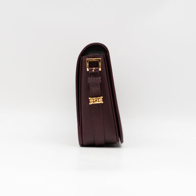 Grace Small Flap Bag Burgundy Leather
