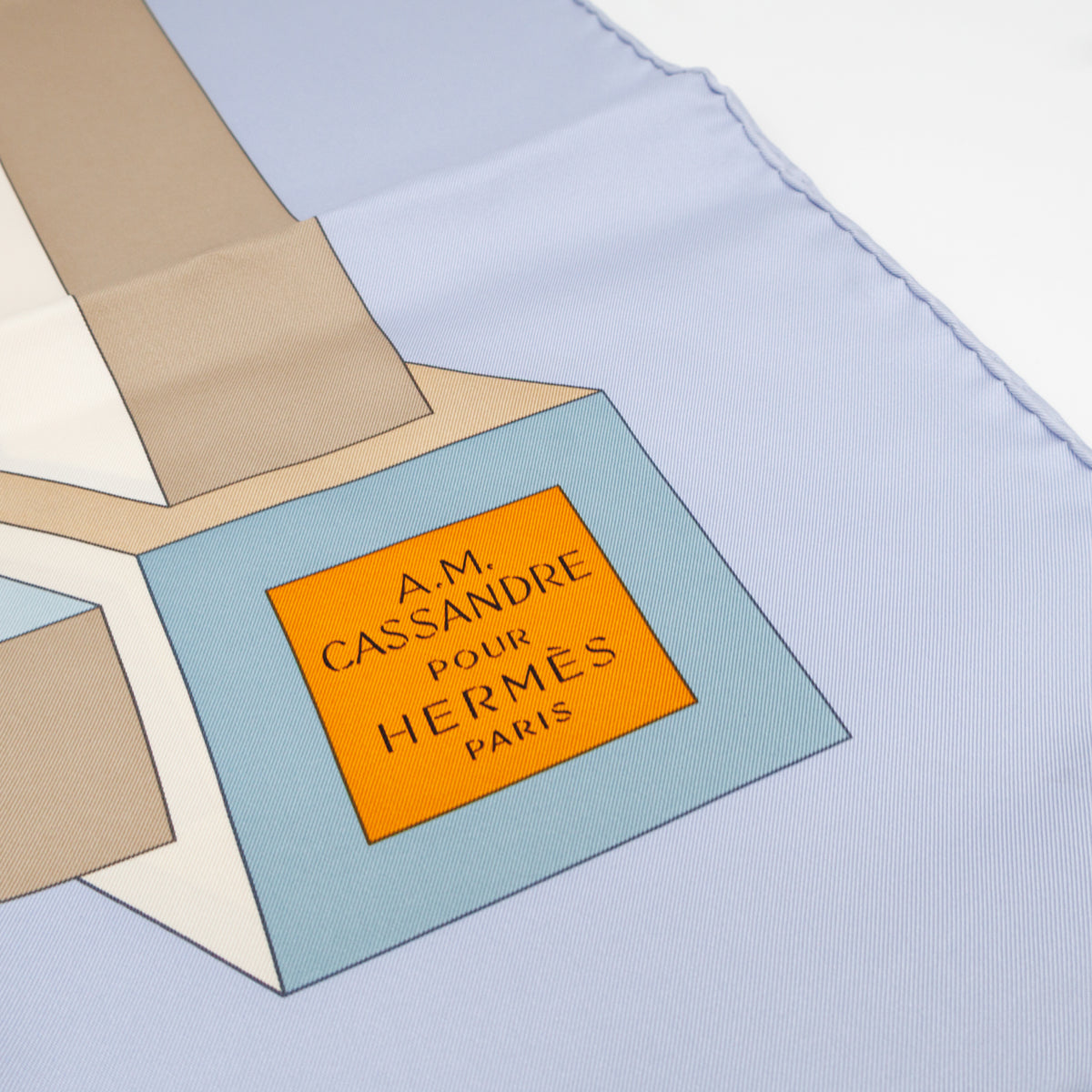 Silk Scarf 90 A.M. Cassandre Pour Hermes Blue
