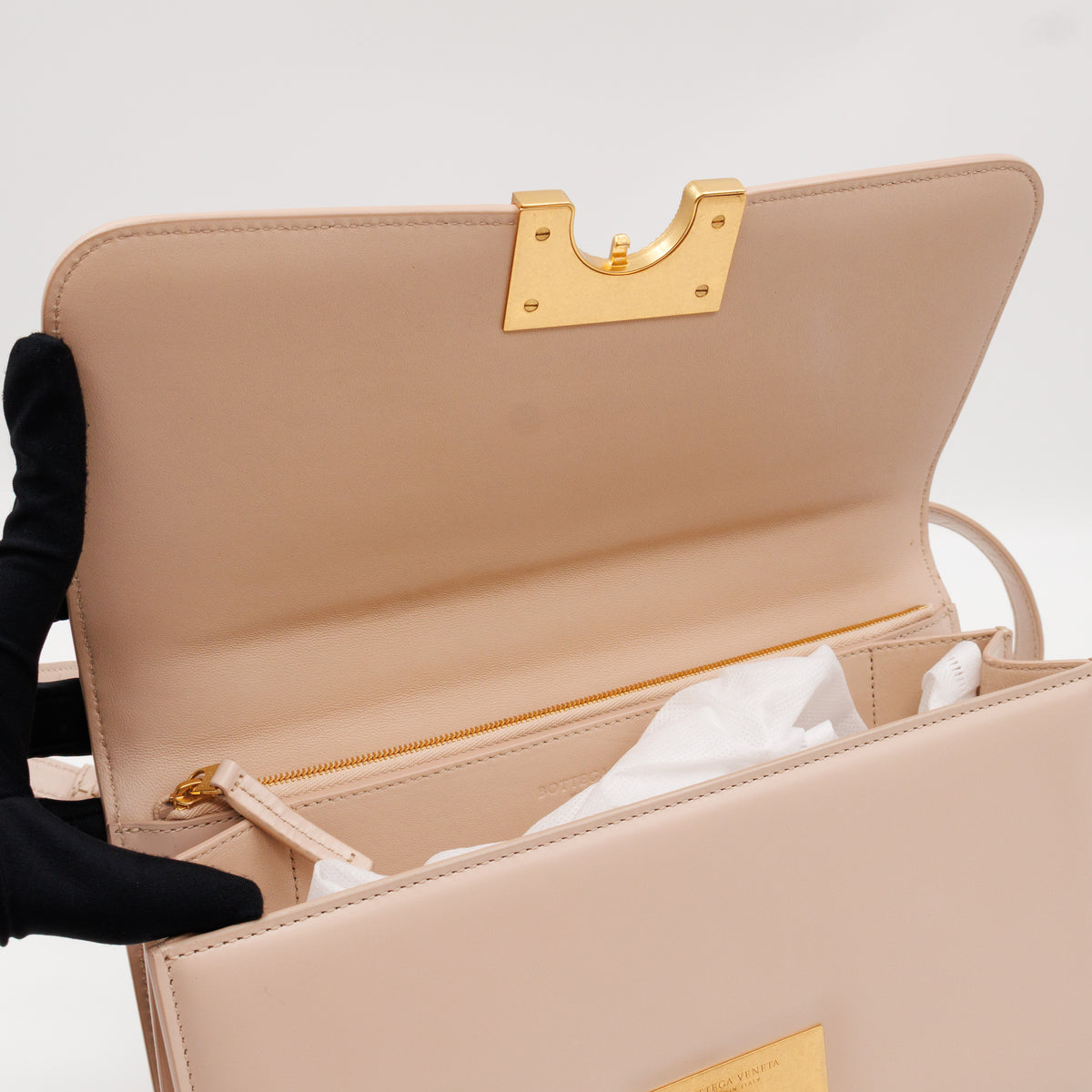 Classic Small Ronde Bag Beige Spazzolato Calfskin Leather