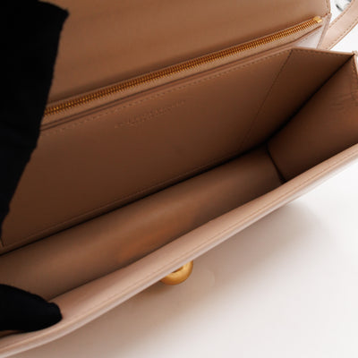 Classic Small Ronde Bag Beige Spazzolato Calfskin Leather