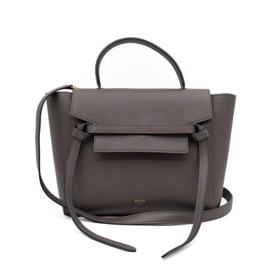 Micro Belt Bag Grey Grained Leather