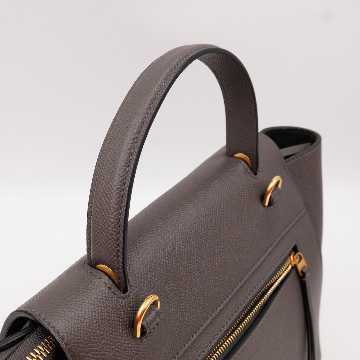 Micro Belt Bag Grey Grained Leather