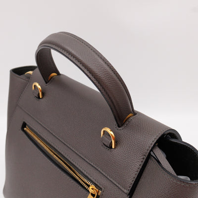 Micro Belt Bag Grey Grained Leather