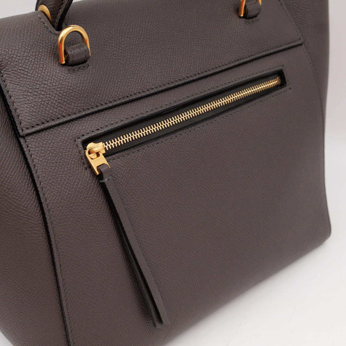Micro Belt Bag Grey Grained Leather