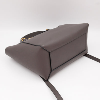 Micro Belt Bag Grey Grained Leather