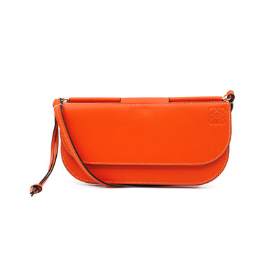 Gate Pochette Orange Calfskin Leather