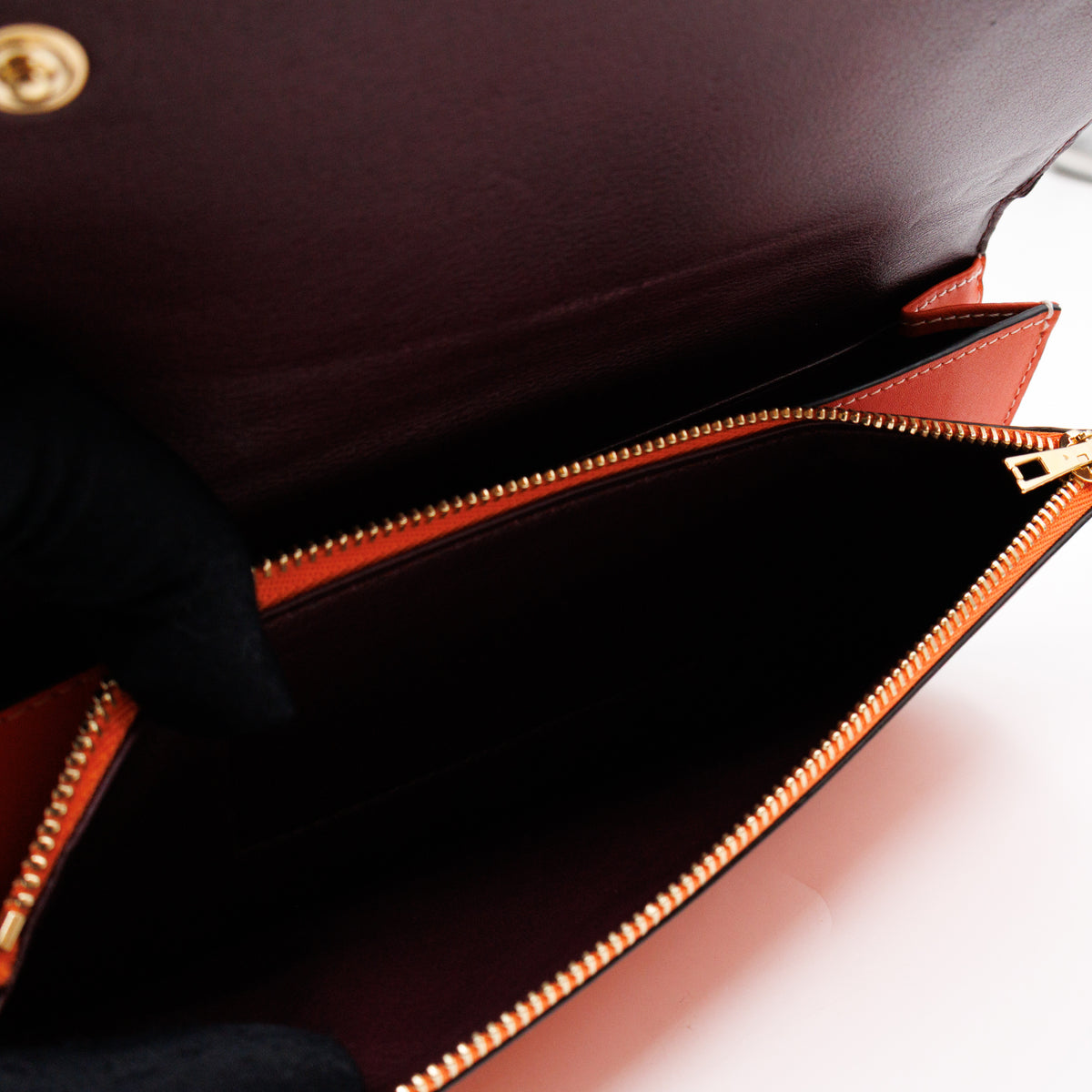 Gate Pochette Orange Calfskin Leather
