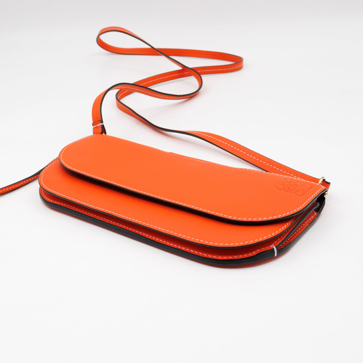 Gate Pochette Orange Calfskin Leather