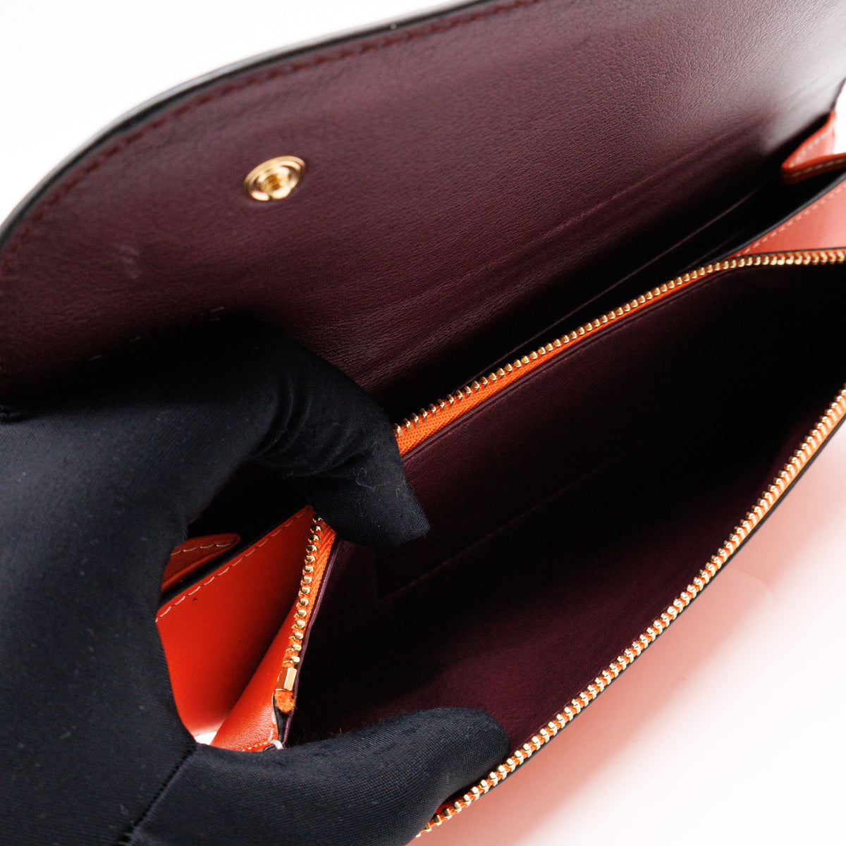 Gate Pochette Orange Calfskin Leather