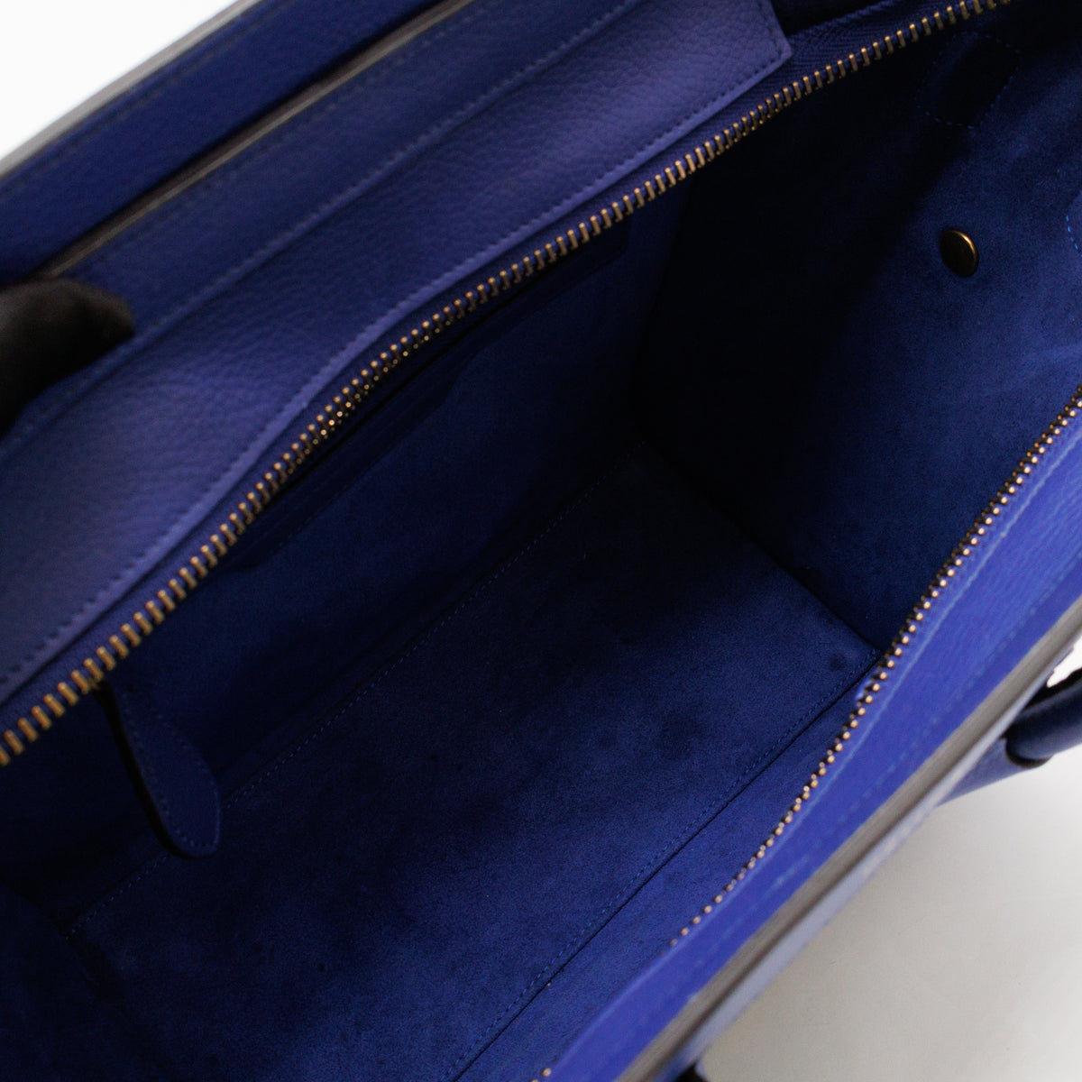 Micro Luggage Blue Leather