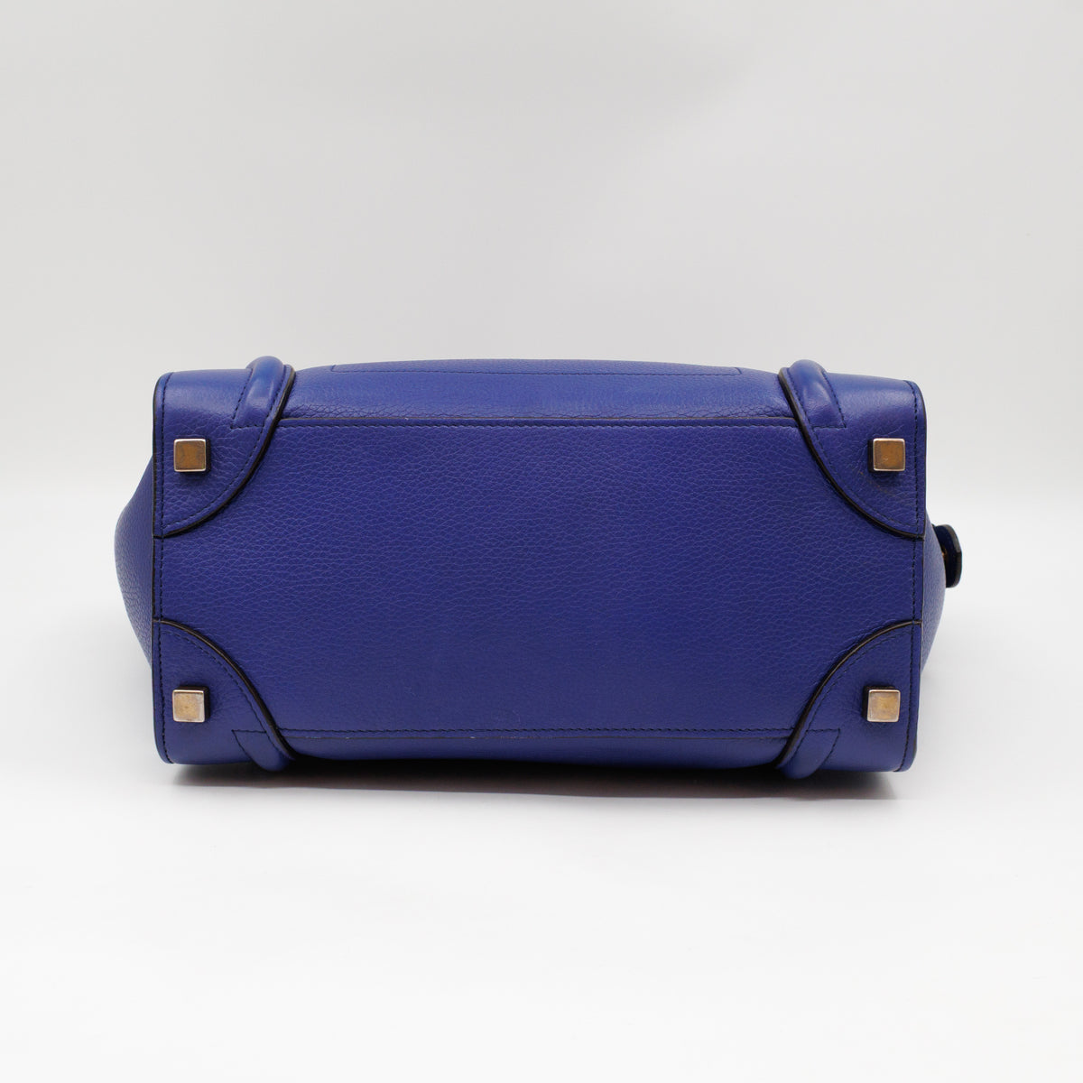 Micro Luggage Blue Leather