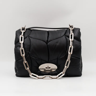 Softie Bag Pillow Black Quilted Nappa Leather