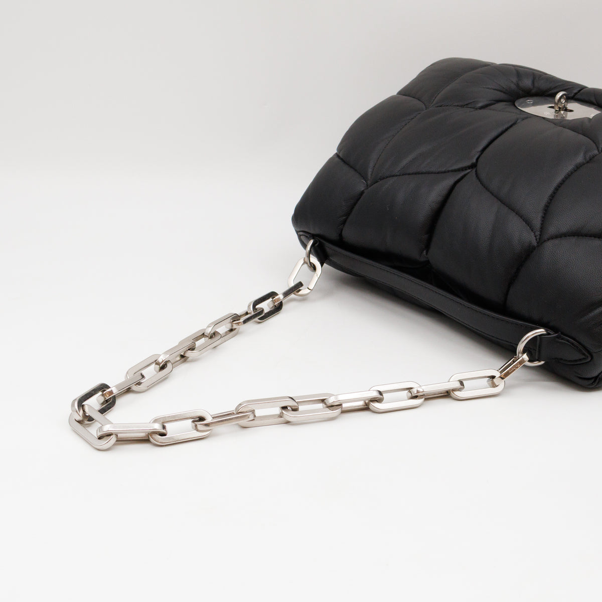 Softie Bag Pillow Black Quilted Nappa Leather