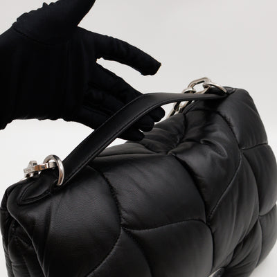 Softie Bag Pillow Black Quilted Nappa Leather