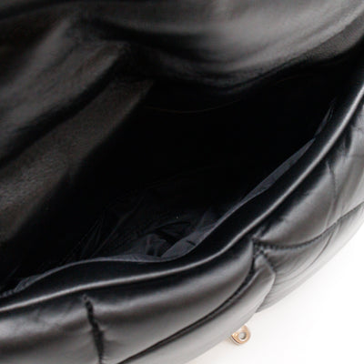 Softie Bag Pillow Black Quilted Nappa Leather