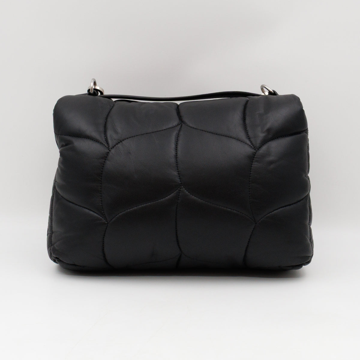 Softie Bag Pillow Black Quilted Nappa Leather