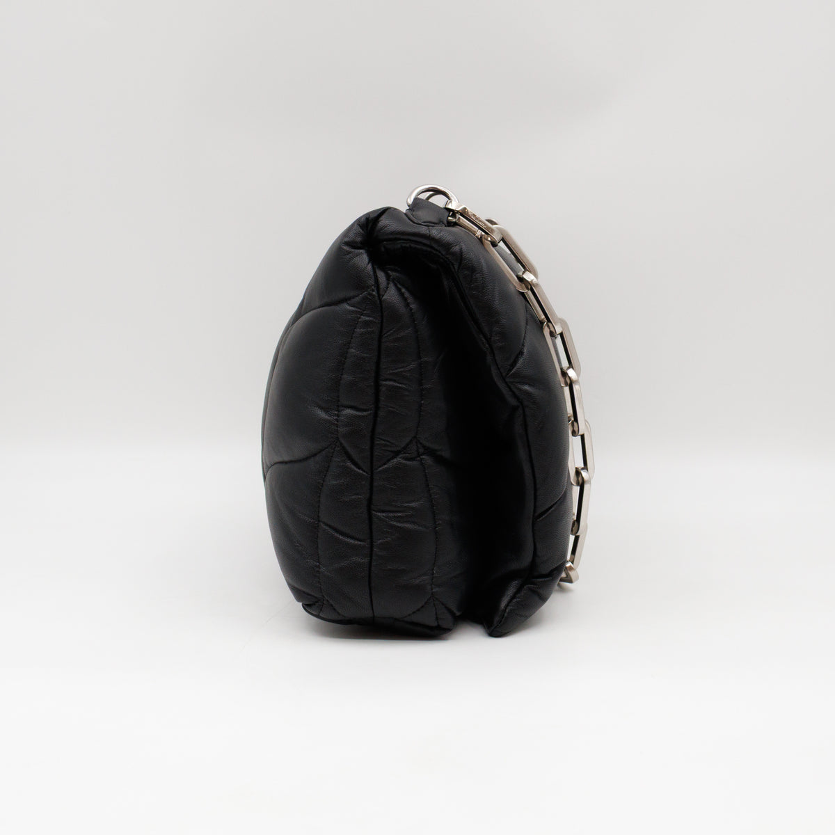 Softie Bag Pillow Black Quilted Nappa Leather